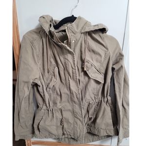 H&M Divided Coat Jacket Olive Green Military Style